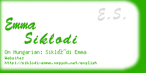 emma siklodi business card